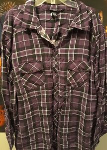 Torrid Purple plaid shirt